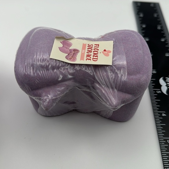 Set of 2 flocked storage bow containers - Picture 3 of 6